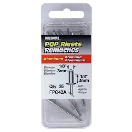 Fpc FPC FPC42A Short Aluminum Rivet; 25 Pack - Pack Of 5 140038